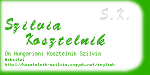 szilvia kosztelnik business card